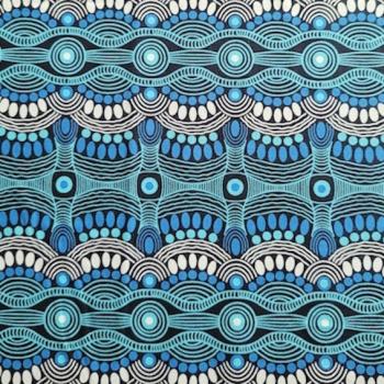 Preview: DESERT FLORA BLUE Aborigines Stoff aus Australien